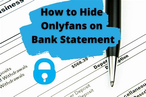 how to hide onlyfans on bank statement|How To Change Onlyfans On Bank Statement